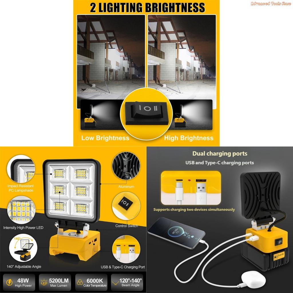 Outdoor Lighting Jobs - 2 قطعة ضوء العمل المحمول قاعدة