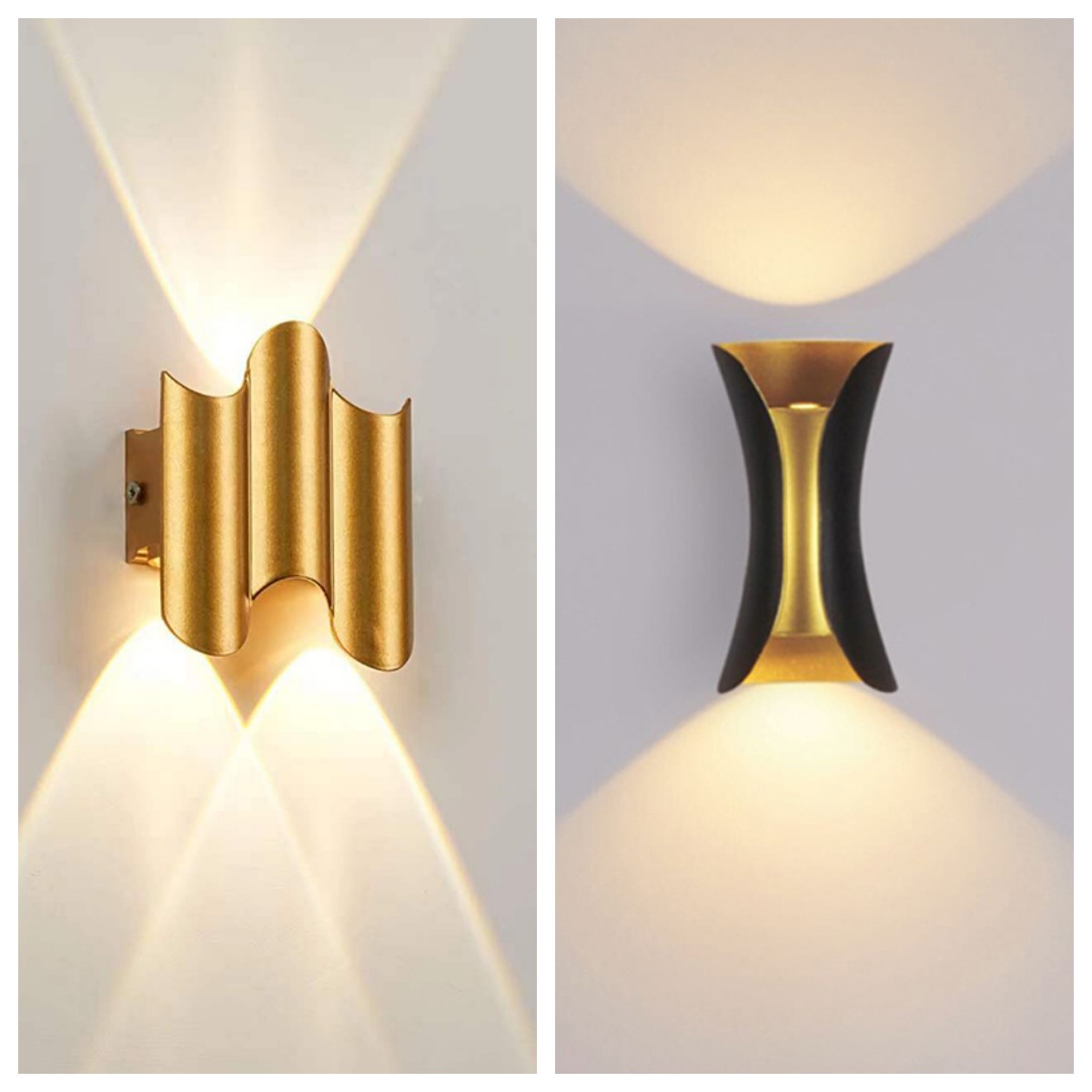Outdoor Lighting Up And Down - الألومنيوم الذهبي الجسم وحدة إضاءة LED
