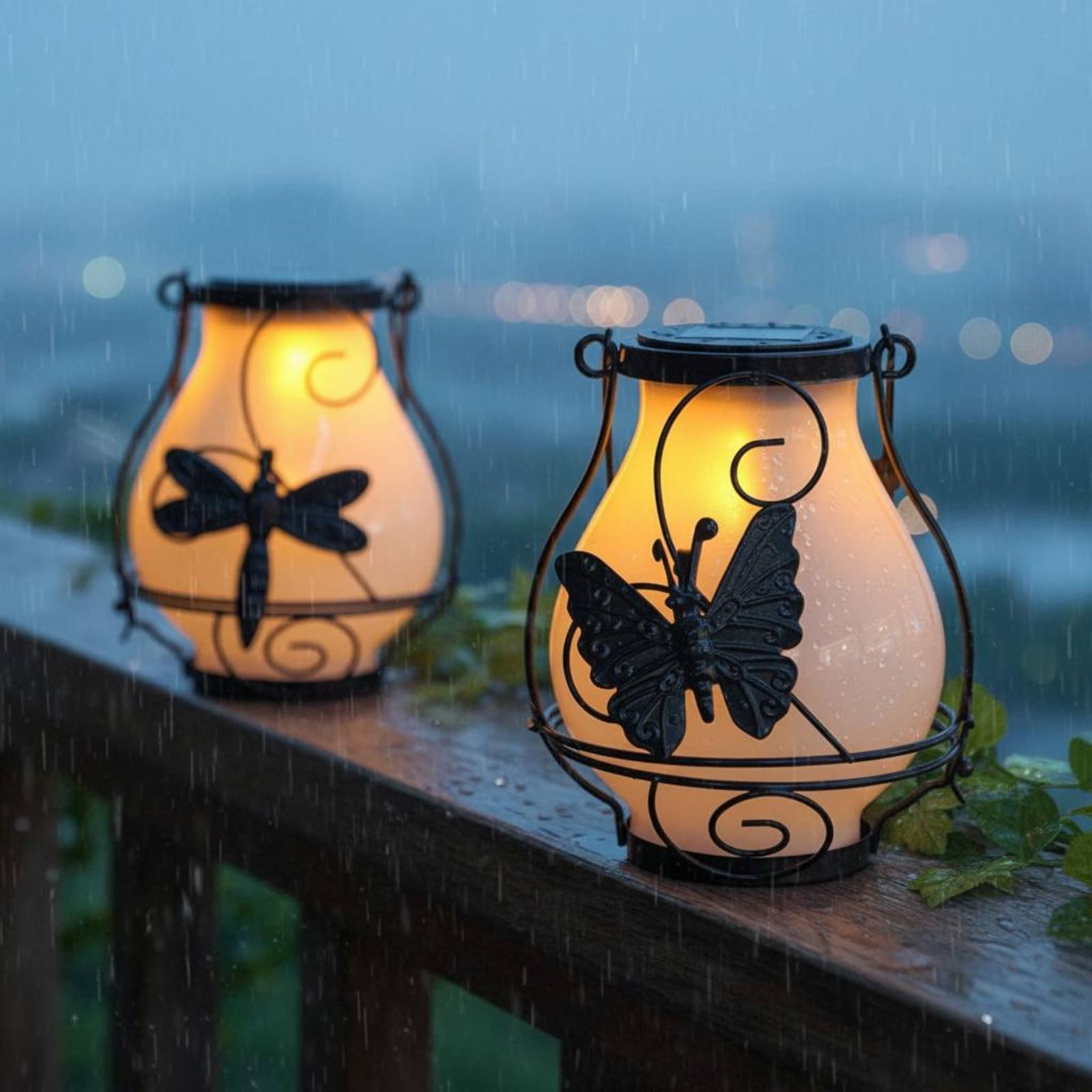 Outdoor Lighting Battery Powered - فانوس شمسي على شكل فراشة مقاوم