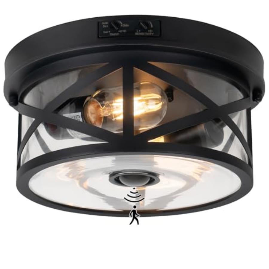 Outdoor Lighting Fixtures - مصباح سقف خارجي بمستشعر حركة، تركيب