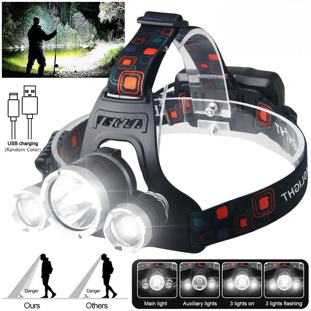 Outdoor Lighting Battery Powered - كشافات LED عالية الطاقة 18650 مصباح