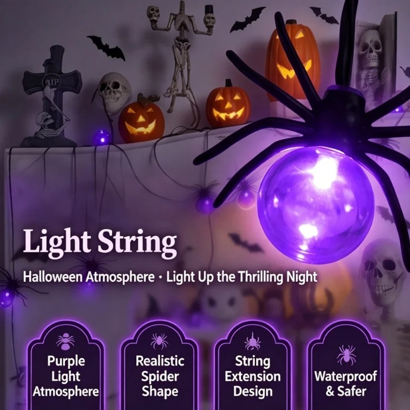 أضواء LED على شكل عنكبوت تعمل  - مراجعة Outdoor Lighting Battery Powered وسعره