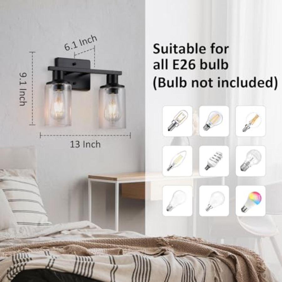 تركيبات إضاءة حمام غير لامعة ف - مراجعة Solar Wall Sconce وسعره