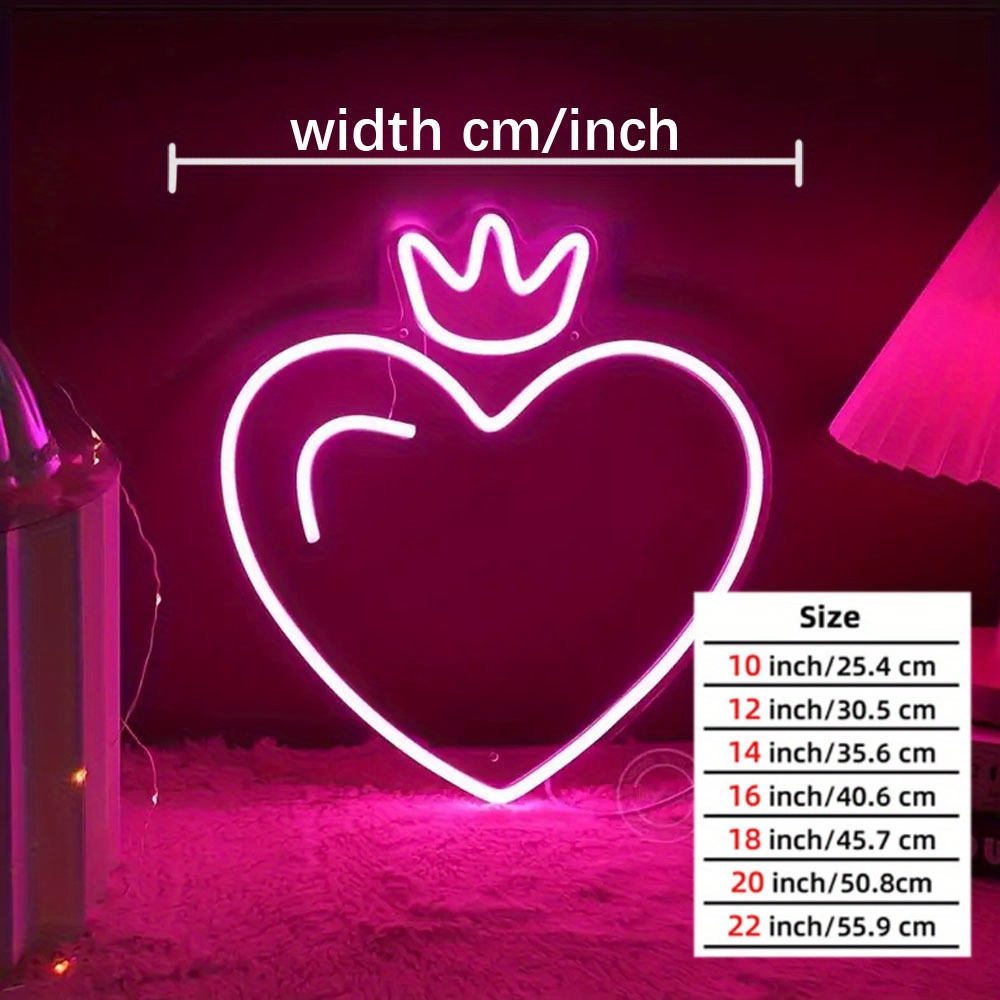 لافتة نيون على شكل تاج قلب بإض - مراجعة Outdoor Lighting Options وسعره