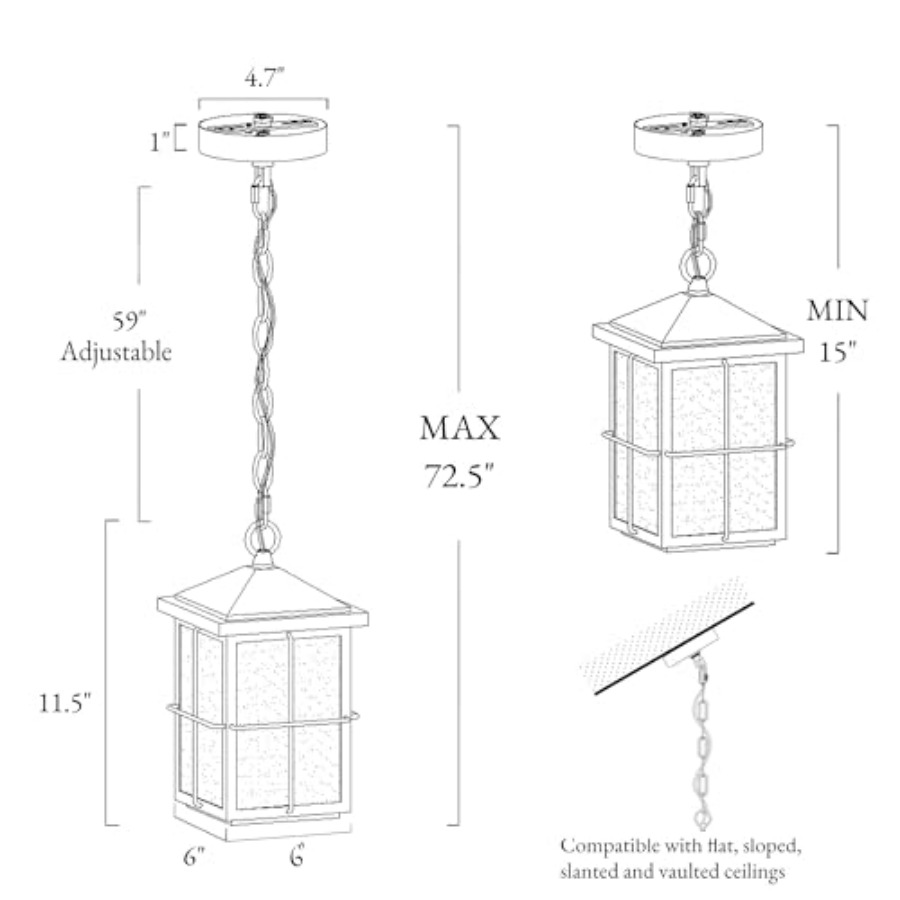 مصباح معلق خارجي، إضاءة سقفية  - مراجعة Outdoor Lighting Fixtures وسعره
