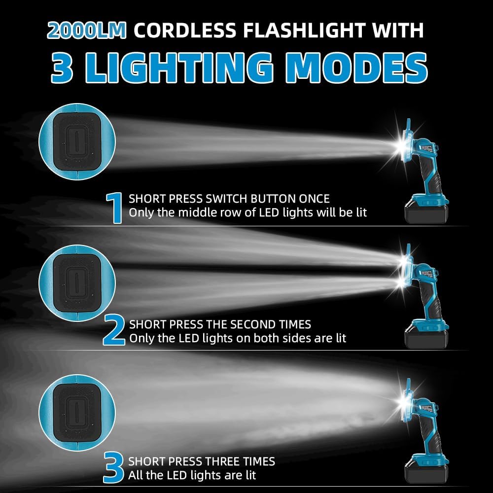 مصباح يدوي LED لاسلكي 18 وات 2 - مراجعة Outdoor Lighting Jobs وسعره