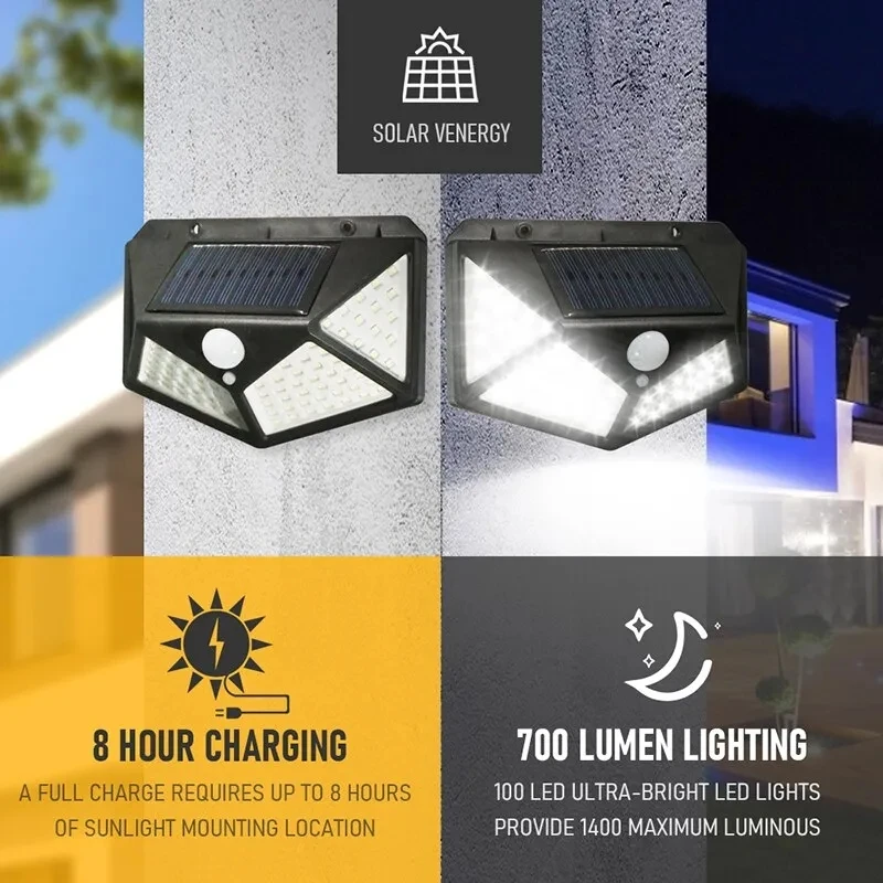 100Led مصباح للطاقة الشمسية مت - مراجعة Solar Wall Sconce وسعره