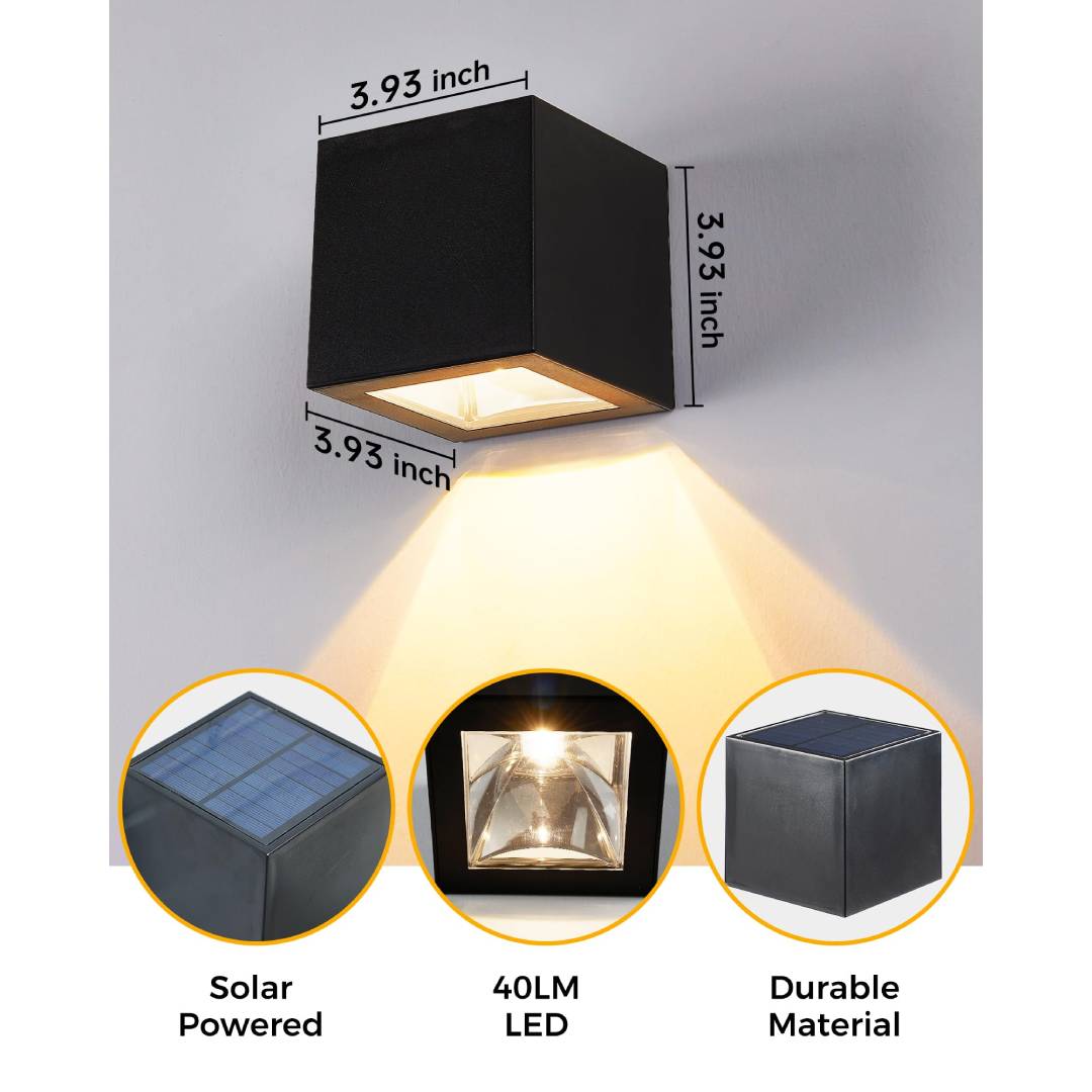 مصباح جداري شمسي خارجي مربع ال - مراجعة Solar Wall Sconce وسعره