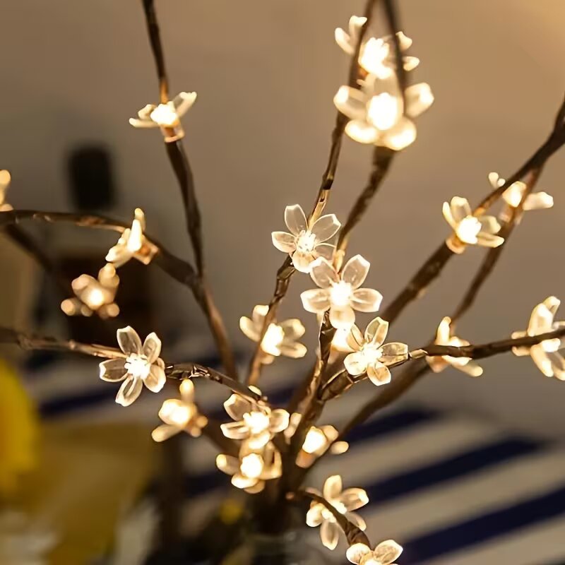 1/2 قطعة إضاءة على شكل فروع شج - مراجعة Outdoor Lighting Battery Powered وسعره