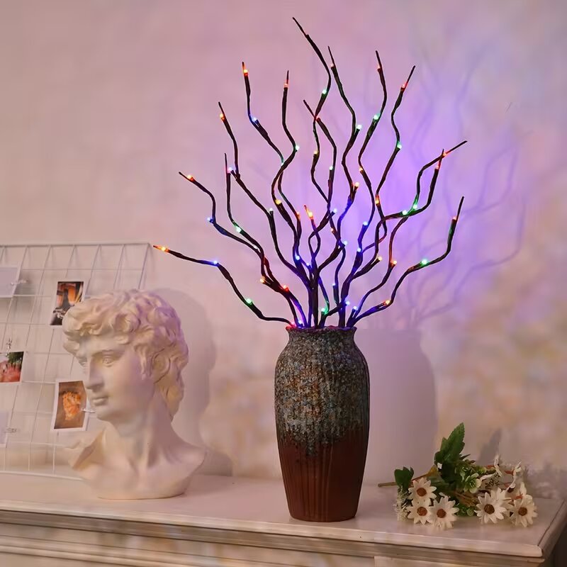1/2 قطعة إضاءة على شكل فروع شج - مراجعة Outdoor Lighting Battery Powered وسعره