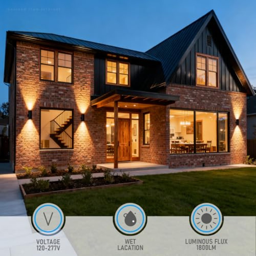 مصباح جداري LED أسطواني 3000K  - مراجعة Outdoor Lighting Up And Down وسعره