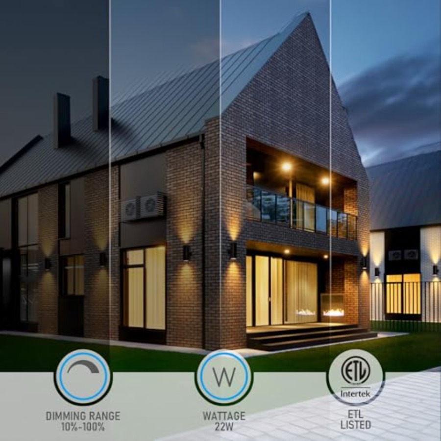 مصباح جداري LED أسطواني 3000K  - مراجعة Outdoor Lighting Up And Down وسعره