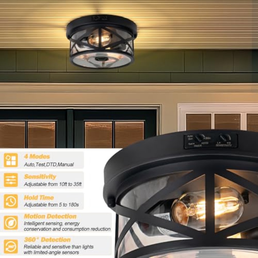 مصباح سقف خارجي بمستشعر حركة،  - مراجعة Outdoor Lighting Fixtures وسعره