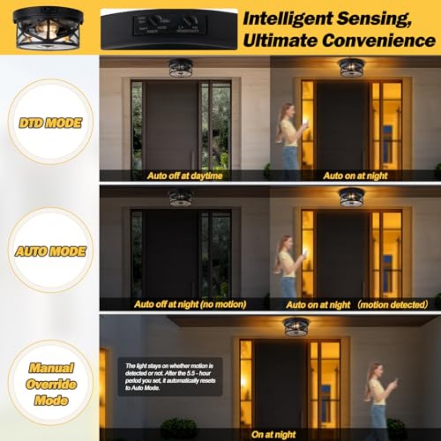 مصباح سقف خارجي بمستشعر حركة،  - مراجعة Outdoor Lighting Fixtures وسعره
